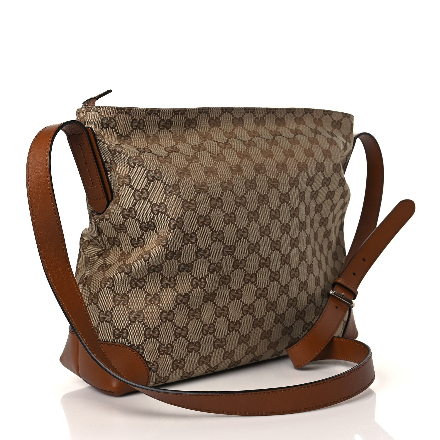 Gucci Monogram Large Flat Messenger Bag Brown 3 of 11