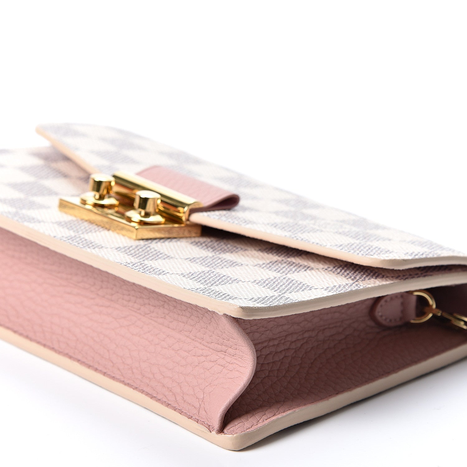 Louis Vuitton Damier Azur Croisette Chain Wallet Rose Ballerine 9 of 10