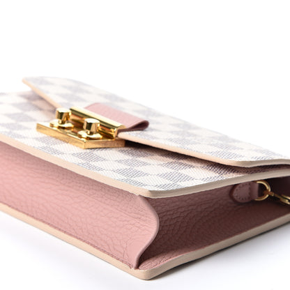 Louis Vuitton Damier Azur Croisette Chain Wallet Rose Ballerine 9 of 10