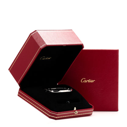 Cartier 18K White Gold 10 Diamond Small LOVE Bracelet 18 9 of 9