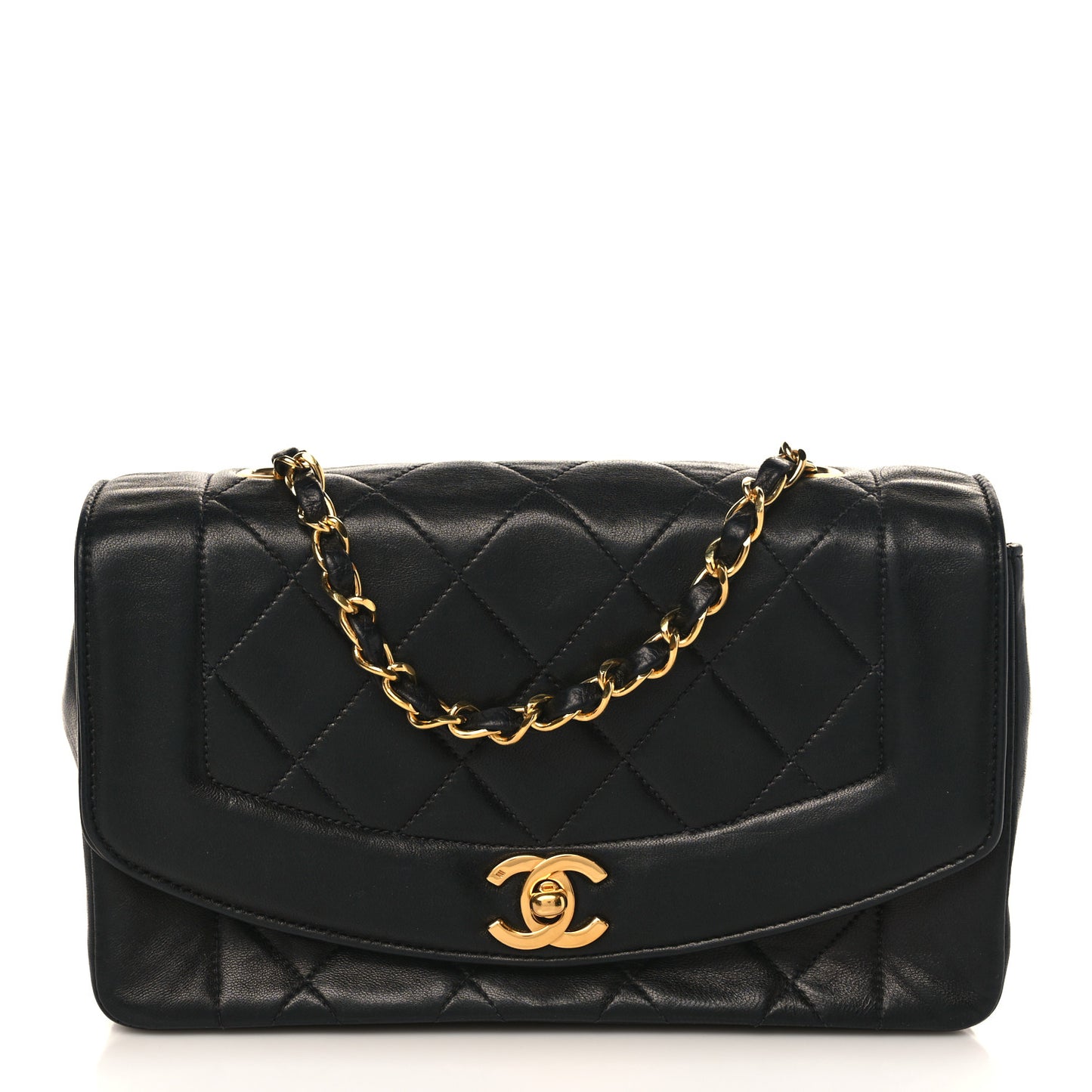 Lambskin Quilted Small Single Flap Black