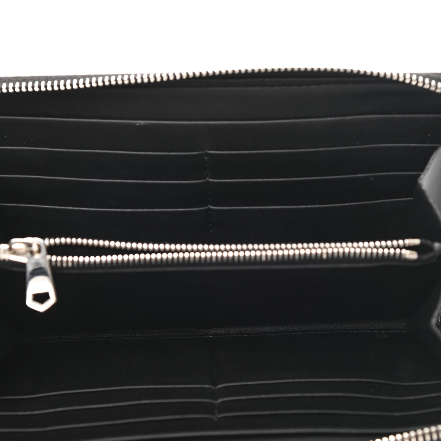 Givenchy Calfskin Logo Star Embossed Zip Around Wallet Black 5 of 8