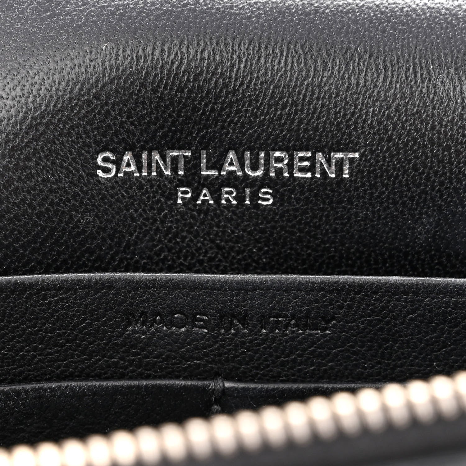 Saint Laurent Calfskin Crocodile Embossed Kate Monogram Tassel Chain Wallet Black 5 of 11