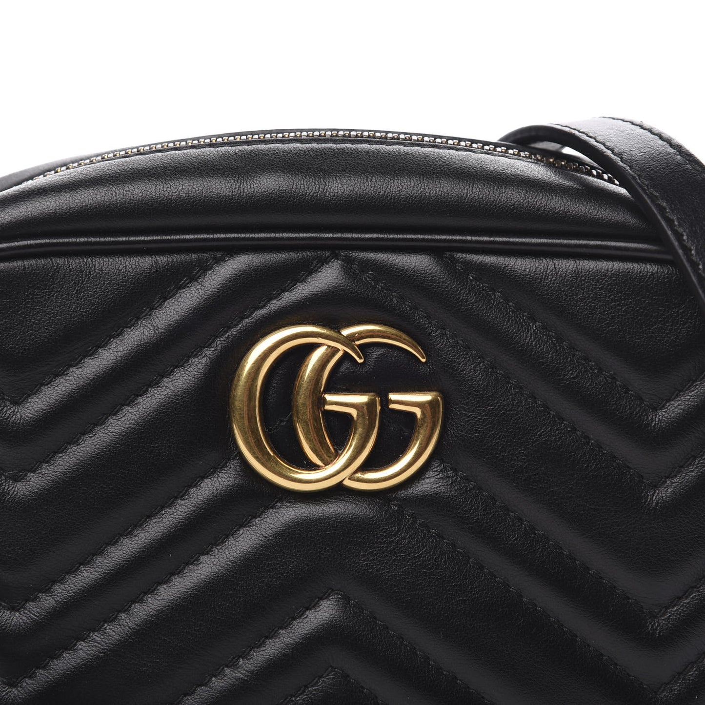 Calfskin Matelasse Mini GG Marmont Chain Shoulder Bag Black