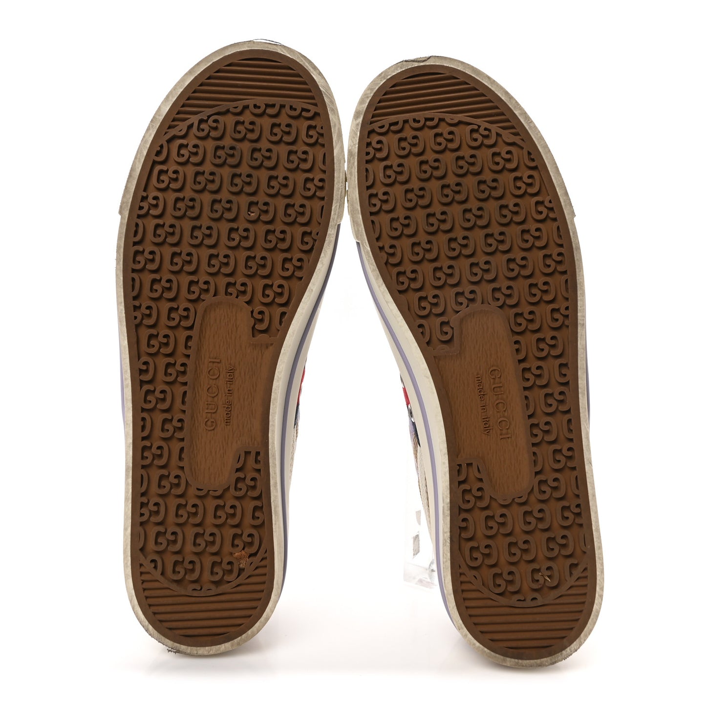 Monogram Jumbo GG Web Womens 1977 Tennis Sneakers 40.5 Beige Lapis Mystic White