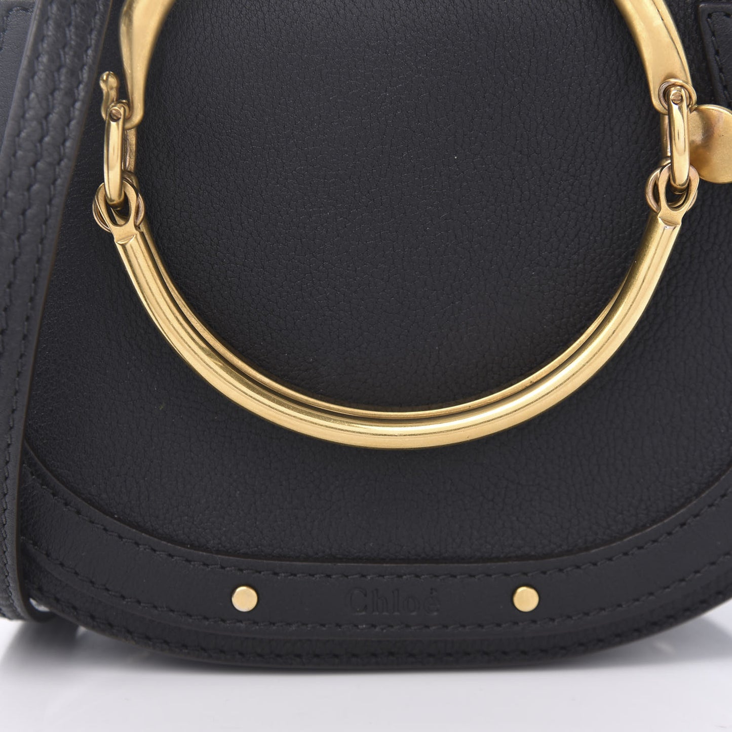 Calfskin Suede Small Nile Bracelet Bag Black