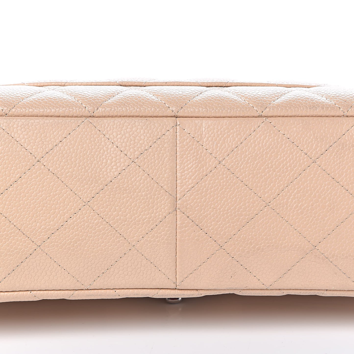 Caviar Quilted Jumbo Single Flap Beige Clair