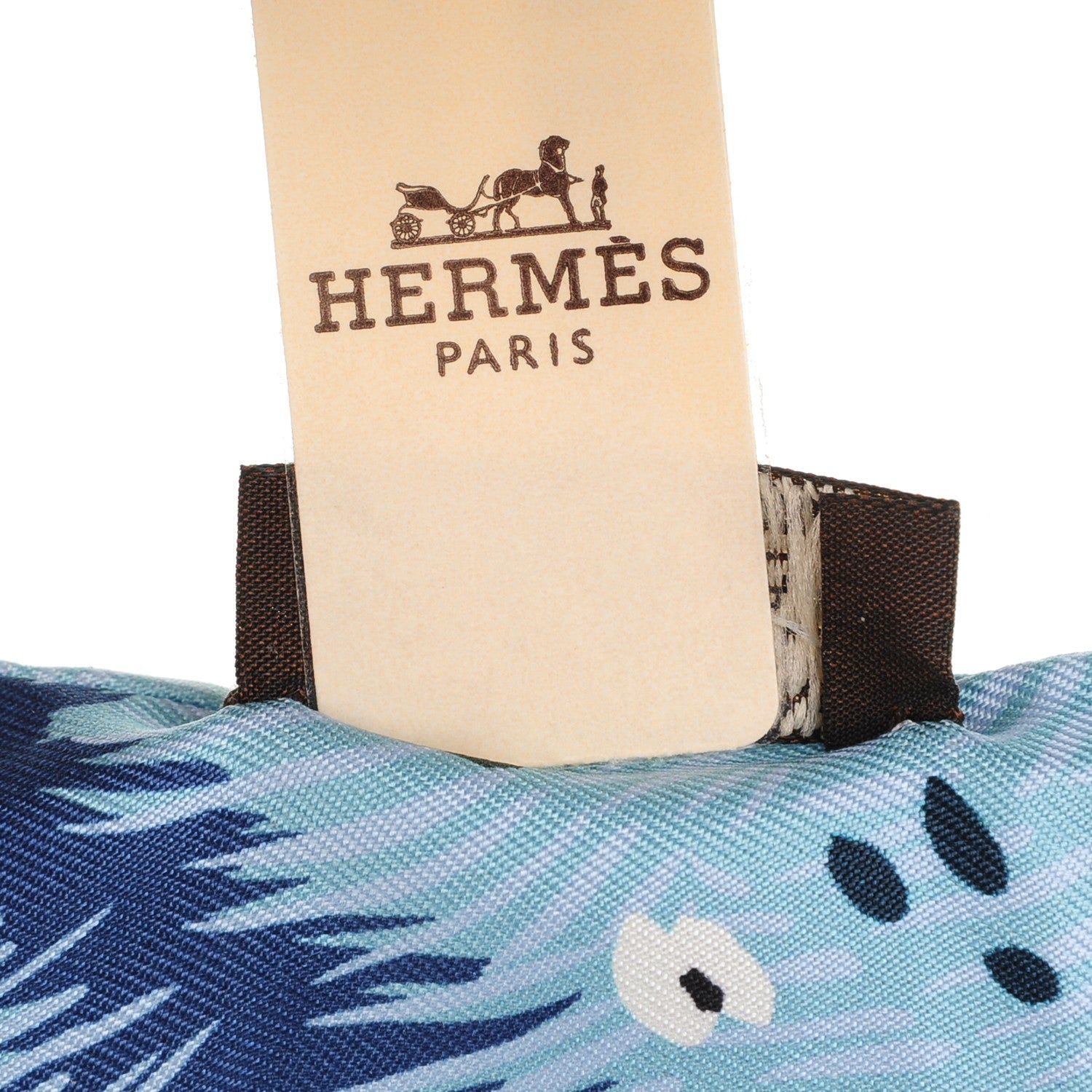 Hermes Silk Dans un Jardin Anglais Twilly Ciel Marine Brun 5 of 5