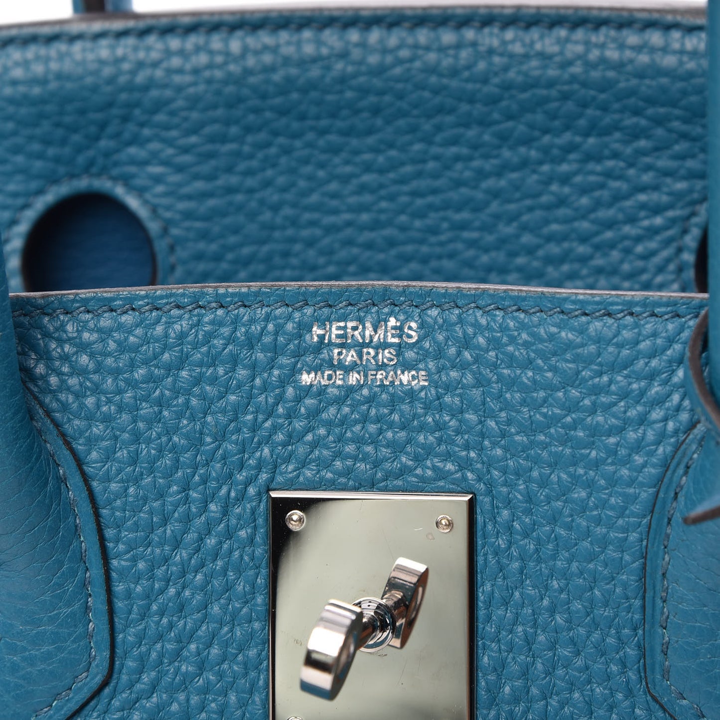 Taurillon Clemence Birkin 30 Bleu Izmir