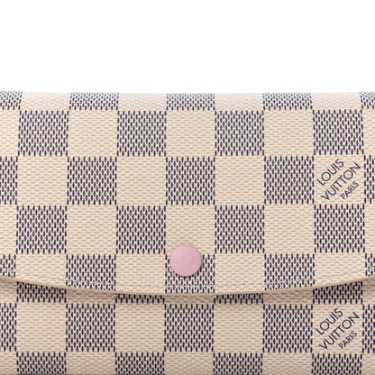 Louis Vuitton Damier Azur Emilie Wallet Rose Ballerine 10 of 11