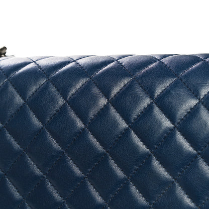 Chanel Lambskin Quilted New Medium Boy Flap Navy 16 of 17