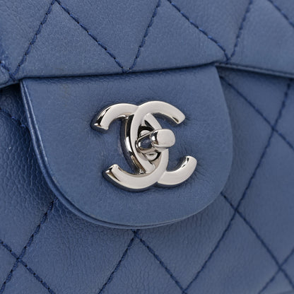 Chanel Washed Caviar Jumbo Single Flap Blue 9 of 10