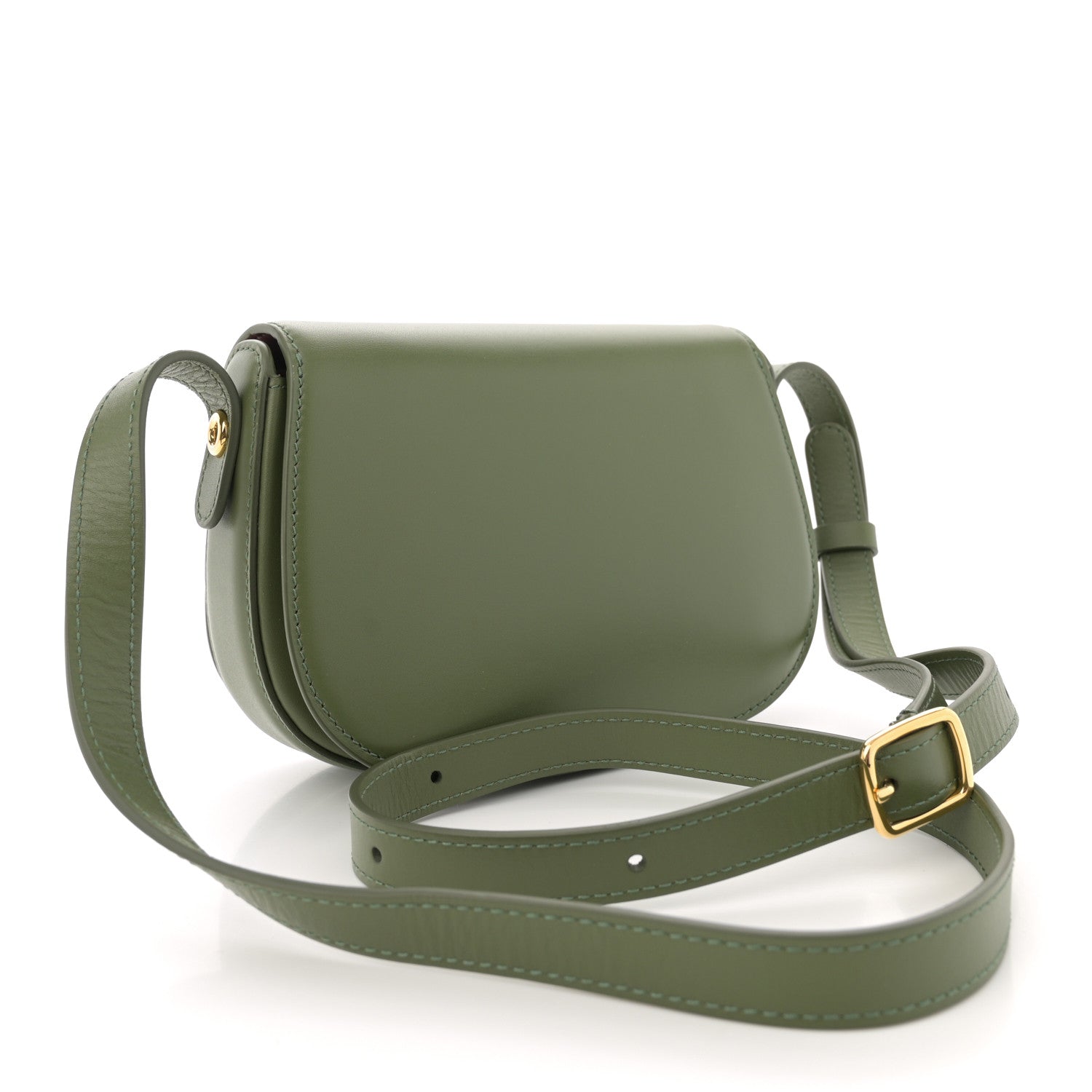 Loro Piana Smooth Calfskin Mini Ghiera Bag Dark Lichen Green Kummel 3 of 9