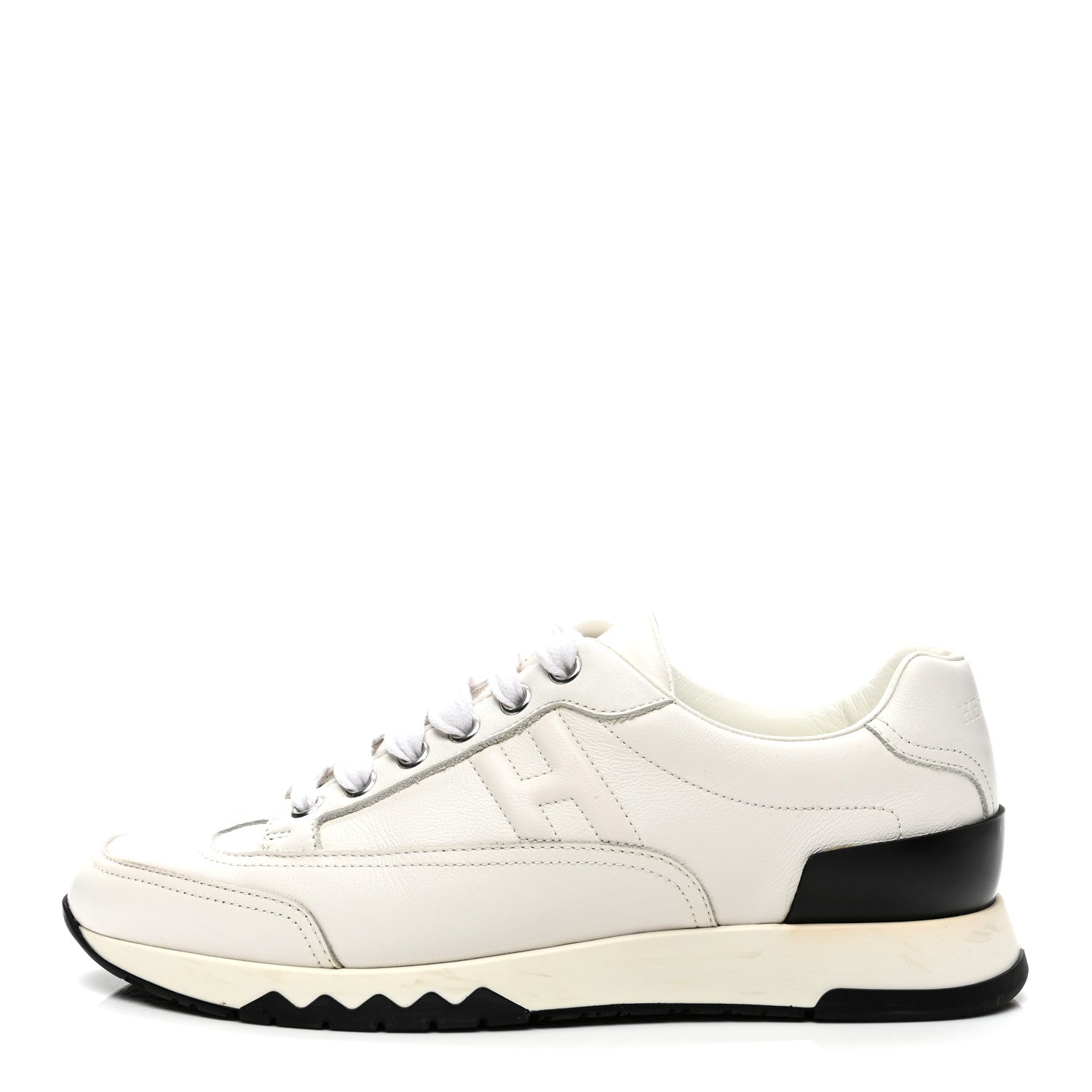 Hermes Calfskin Womens Trail Sneakers 36.5 White 1 of 10