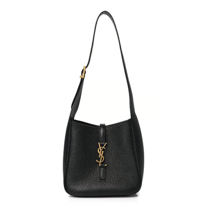 Saint Laurent Grained Calfskin Baby Le 5 A 7 Supple Hobo Black 1 of 11