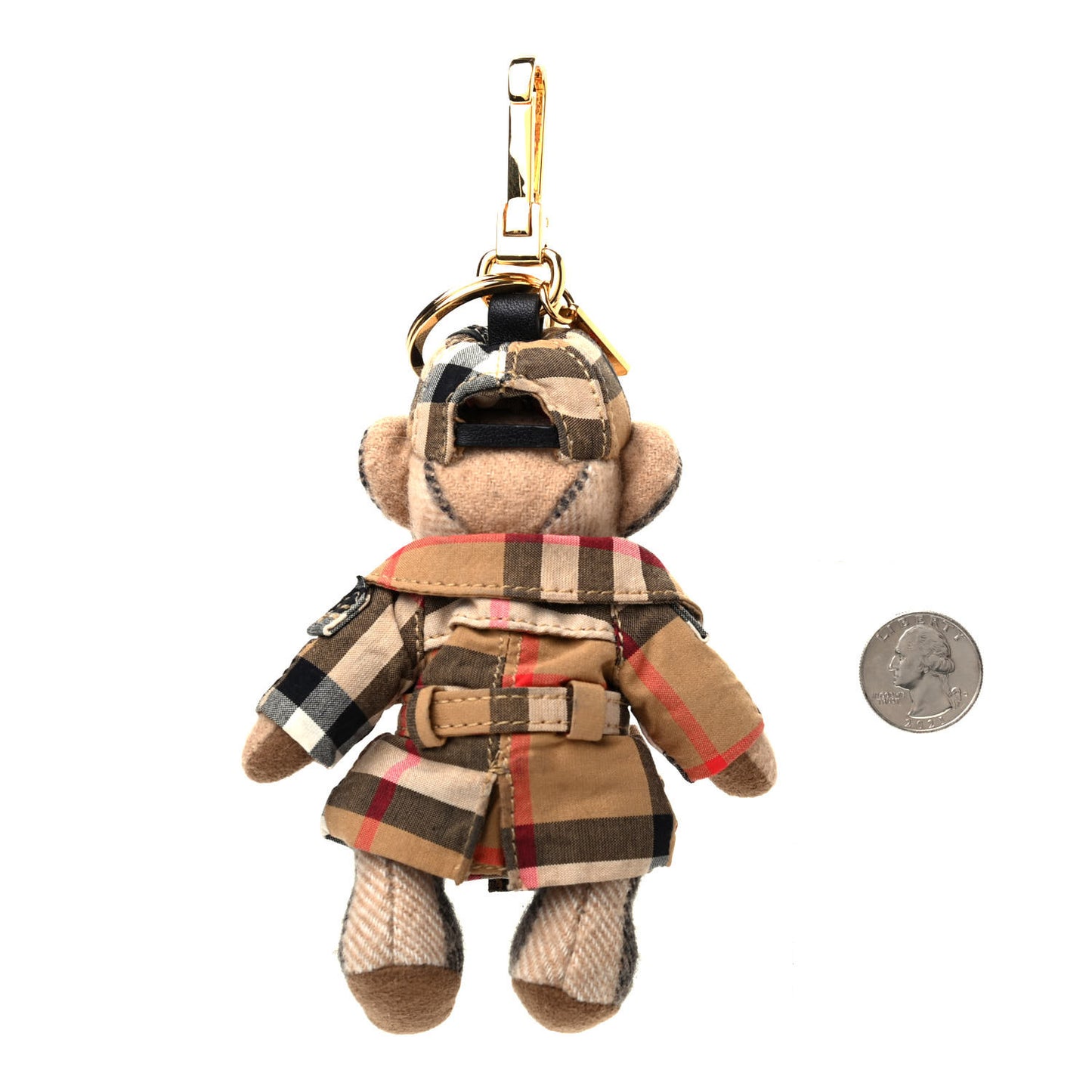 Thomas Check Trench Teddy Bear Keychain Charm Camel