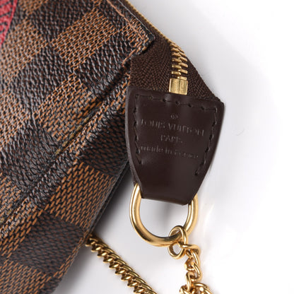 Louis Vuitton Damier Ebene Complice Trunks and Bags Mini Pochette Accessories Red 7 of 8