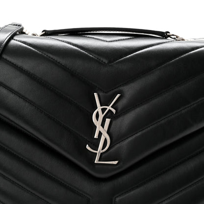 Saint Laurent Calfskin Y Quilted Monogram Medium Loulou Chain Satchel Black 8 of 10