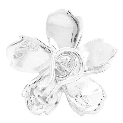Tiffany Sterling Silver Dogwood Blossom Flower Earrings 5 of 5