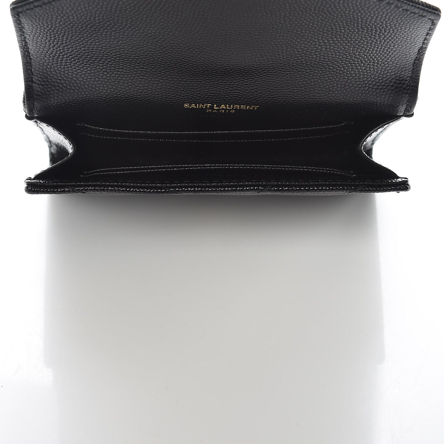 Grain De Poudre Matelasse Chevron Small Monogram Envelope Wallet Black