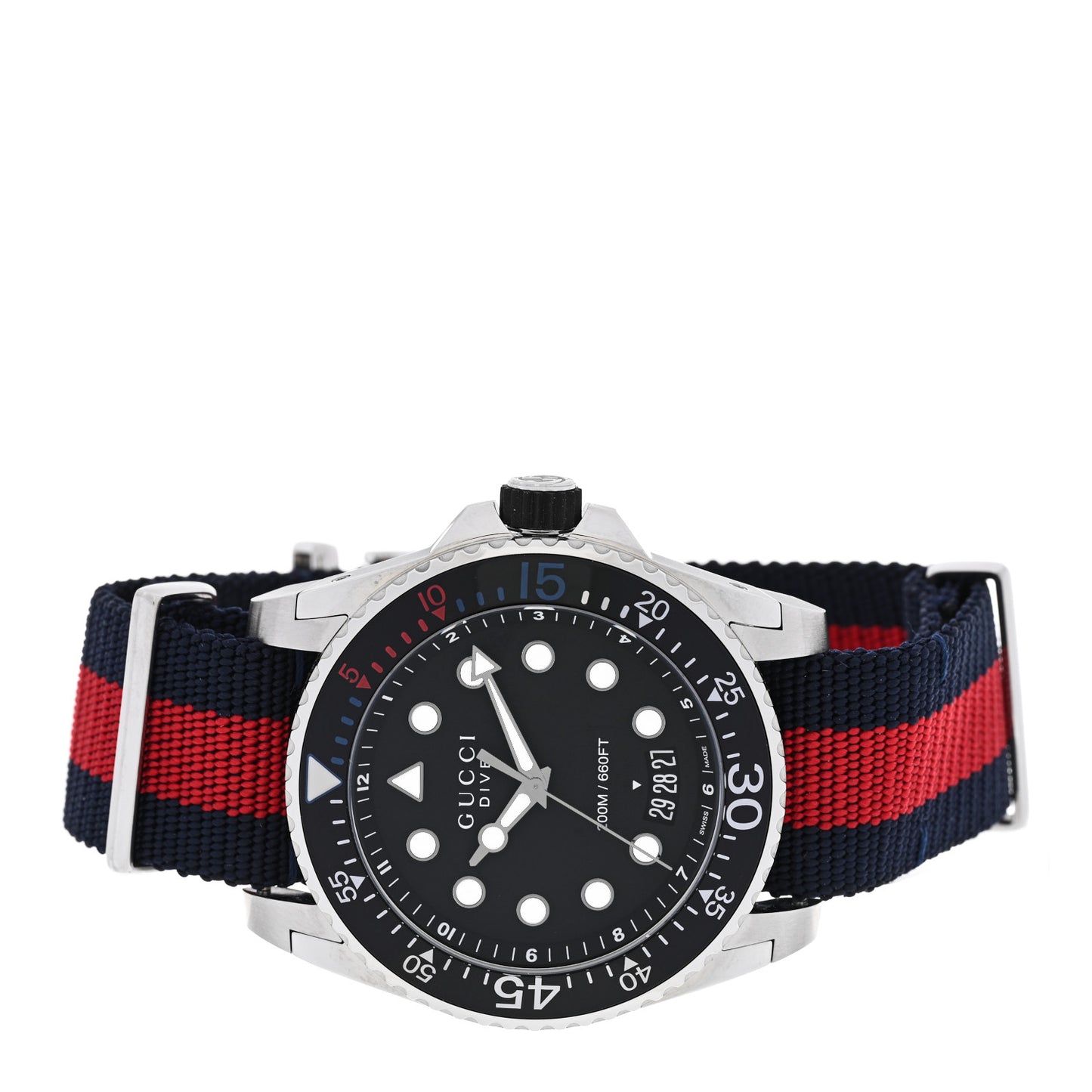 Stainless Steel Nylon 45mm Dive Quartz Watch Black