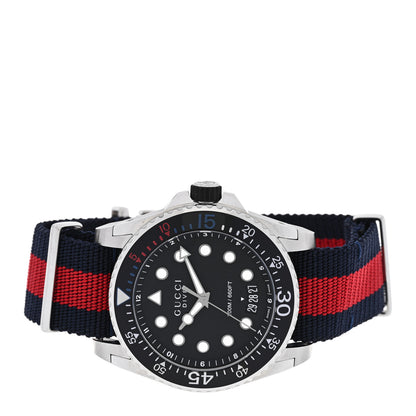 Gucci Stainless Steel Nylon 45mm Dive Quartz Watch Black 2 of 4