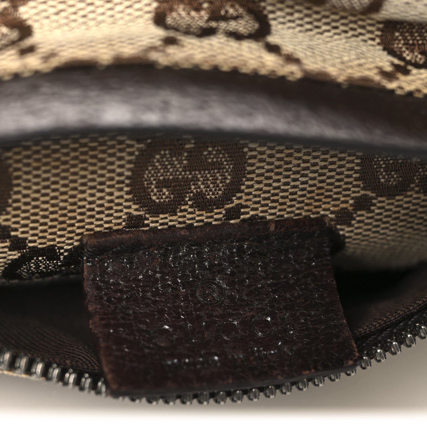 GG Monogram Double Pocket Belt Bag Dark Brown