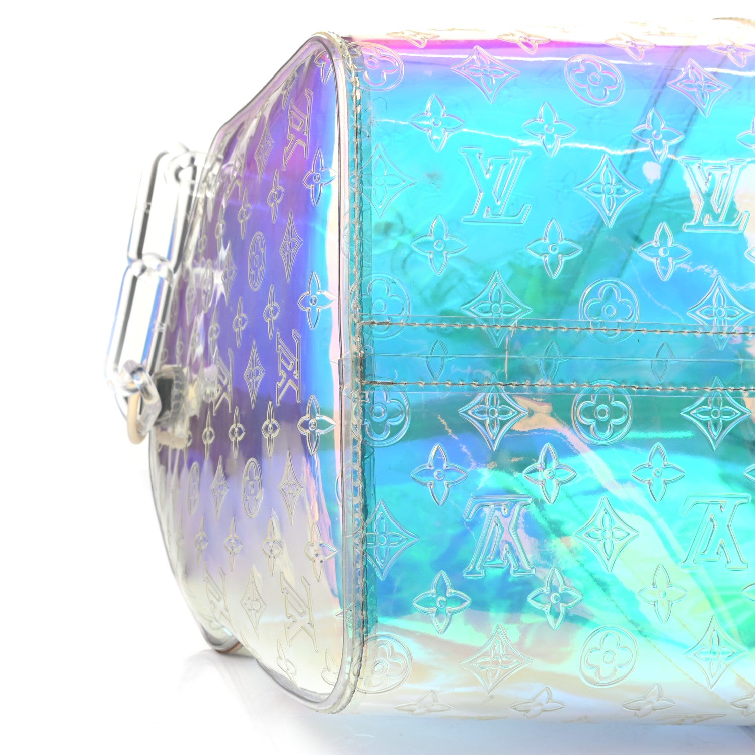Louis Vuitton PVC Monogram Keepall Bandouliere 50 Iridescent Prism 9 of 10
