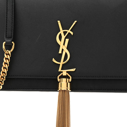 Saint Laurent Smooth Calfskin Classic Monogram Kate Tassel Chain Wallet Black 8 of 13