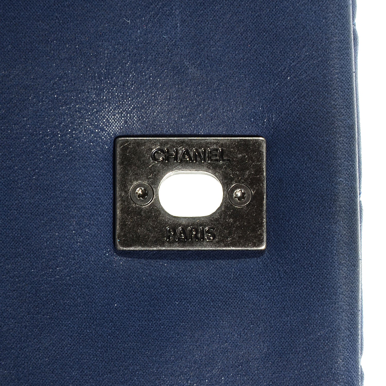 Chanel Iridescent Calfskin New Bubble Large Flap Navy 9 of 9
