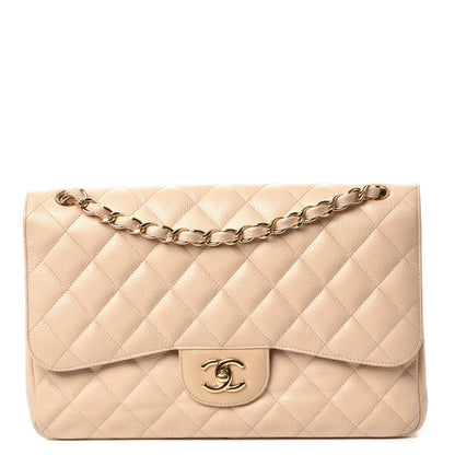 Chanel Caviar Quilted Jumbo Double Flap Beige Clair 1 of 18