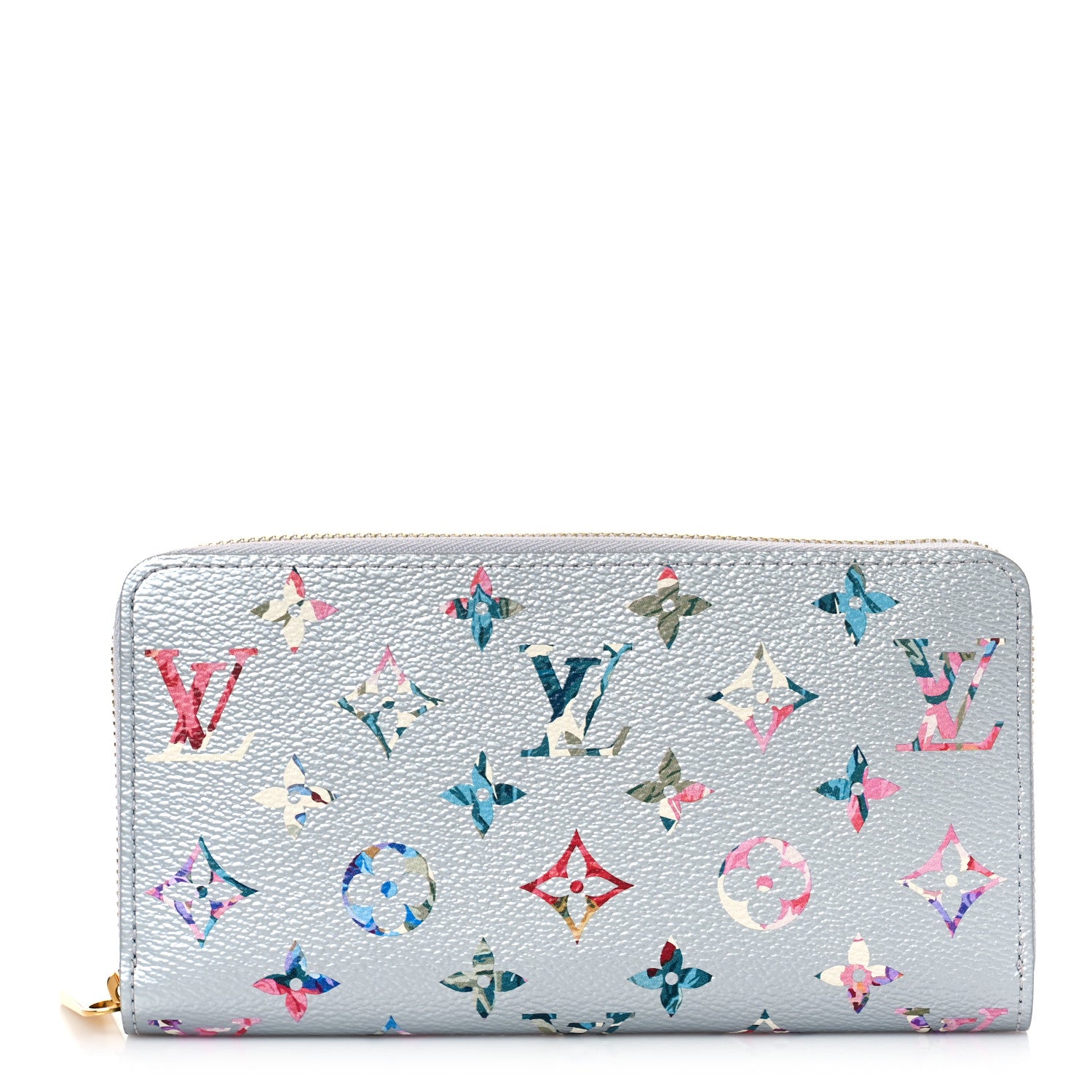Louis Vuitton Metallic Monogram LV Garden Zippy Wallet Silver 1 of 9