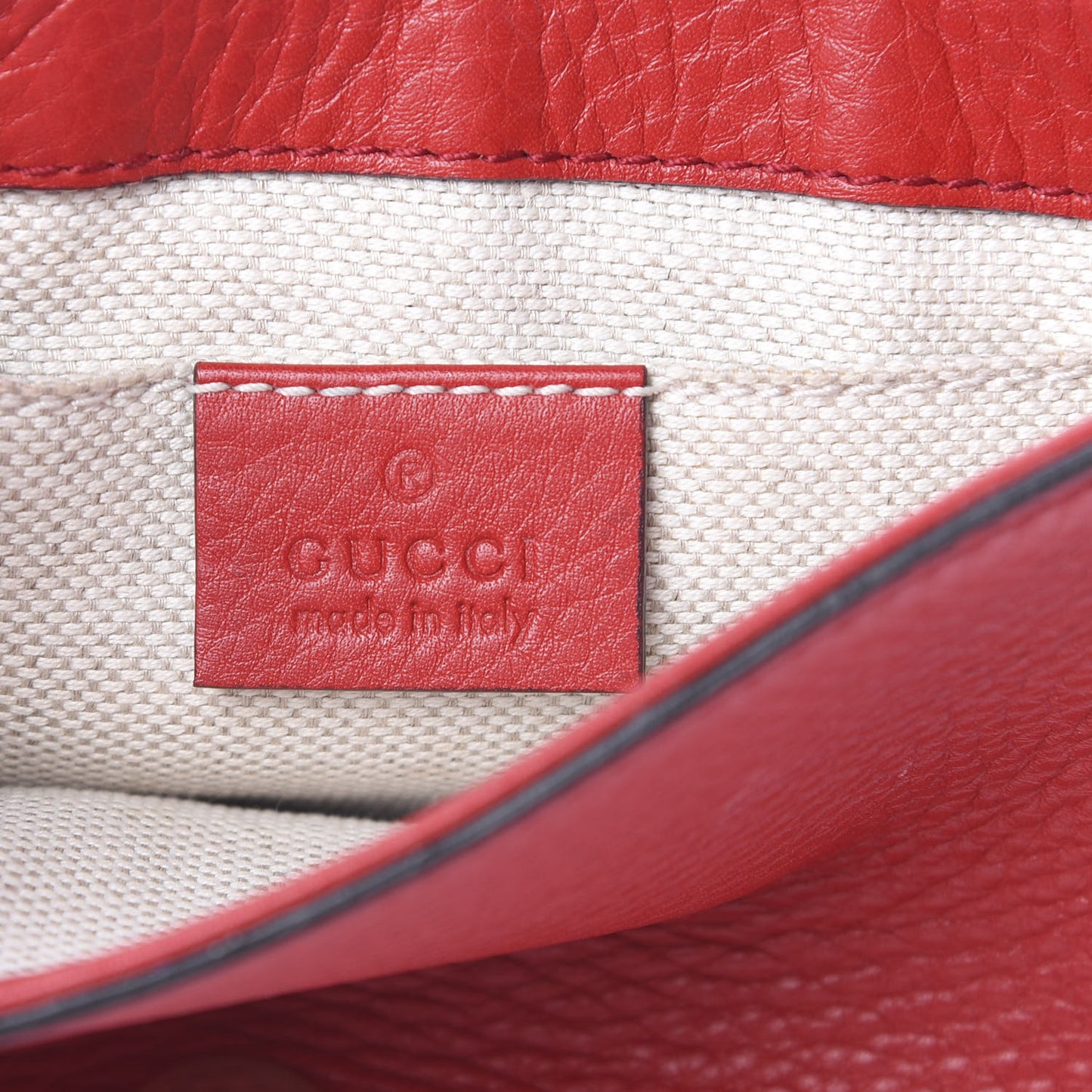 Pebbled Calfskin Small Soho Flap Crossbody Red