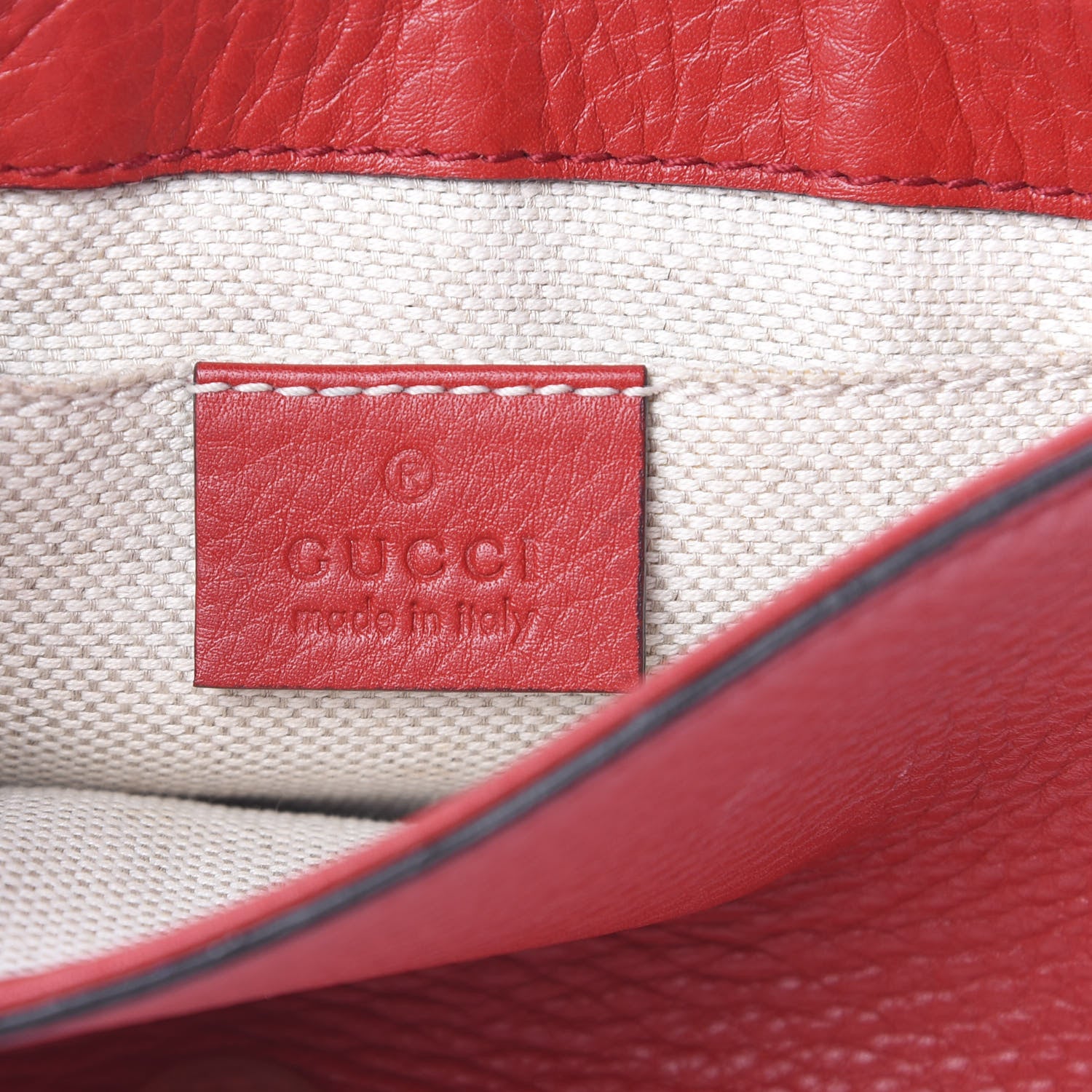 Gucci Pebbled Calfskin Small Soho Flap Crossbody Red 5 of 11