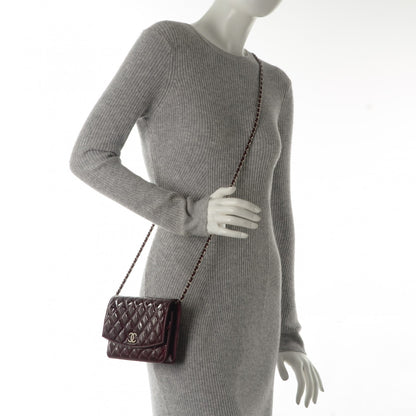 Chanel Patent Quilted Brilliant Wallet On Chain WOC Burgundy 2 of 8