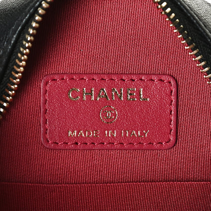 Chanel Goatskin Quilted Chanel 19 Round Clutch With Chain Black 9 of 11