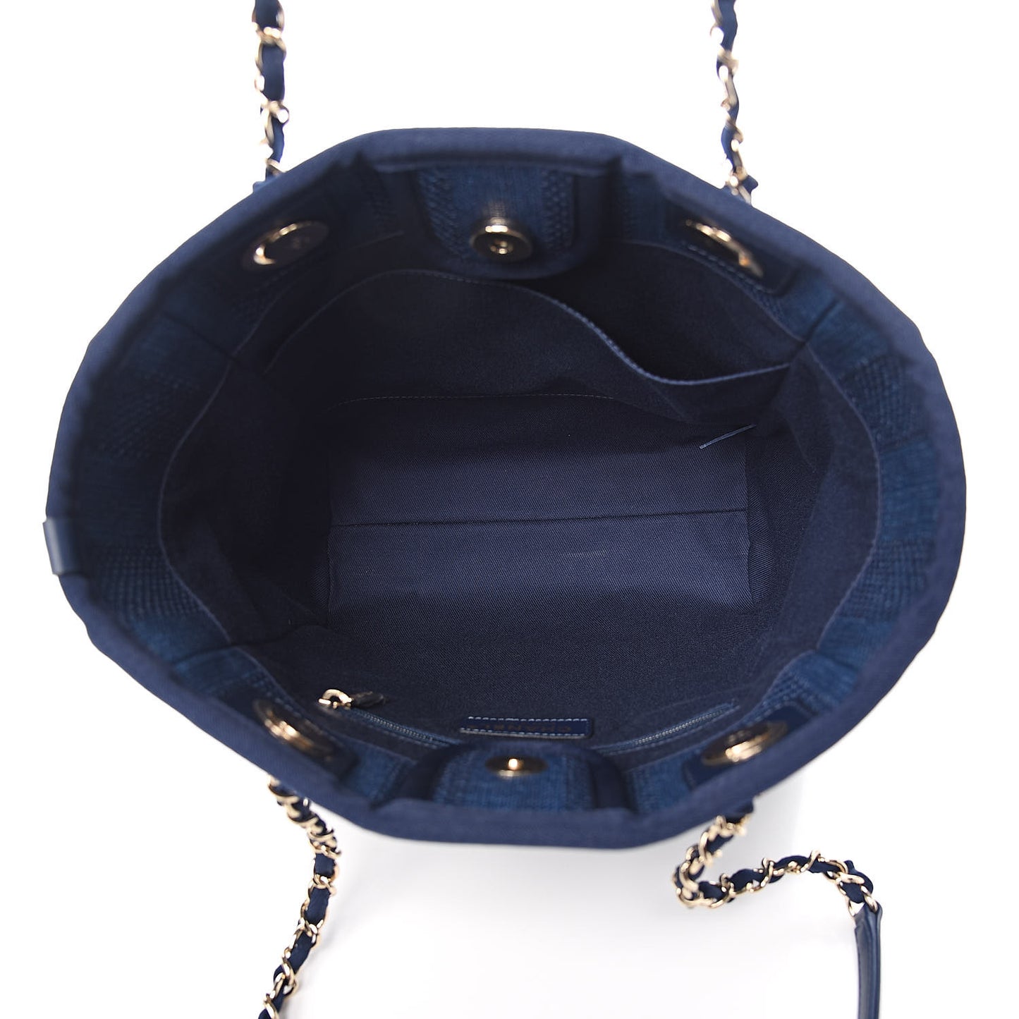 Mixed Fibers Striped Mini Deauville Tote Navy Blue