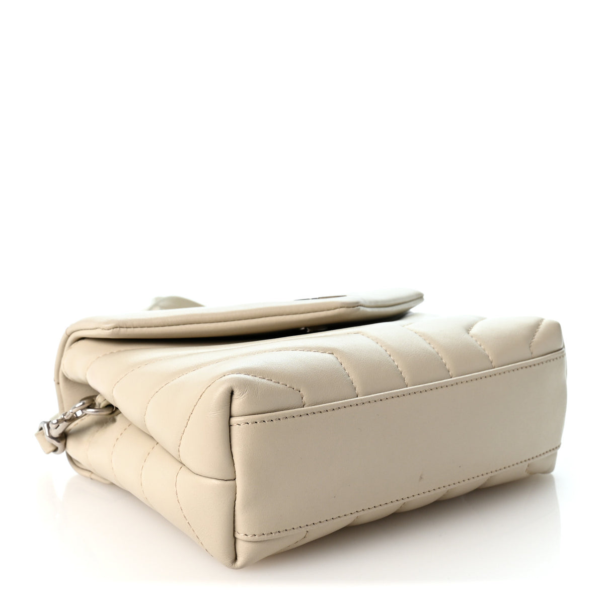 Saint Laurent Calfskin Y Quilted Monogram Toy Loulou Crossbody Bag Blanc Vintage 3 of 10