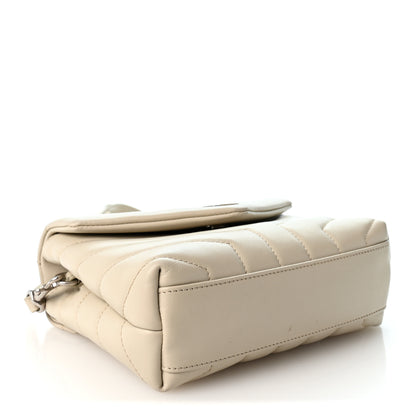 Saint Laurent Calfskin Y Quilted Monogram Toy Loulou Crossbody Bag Blanc Vintage 3 of 10