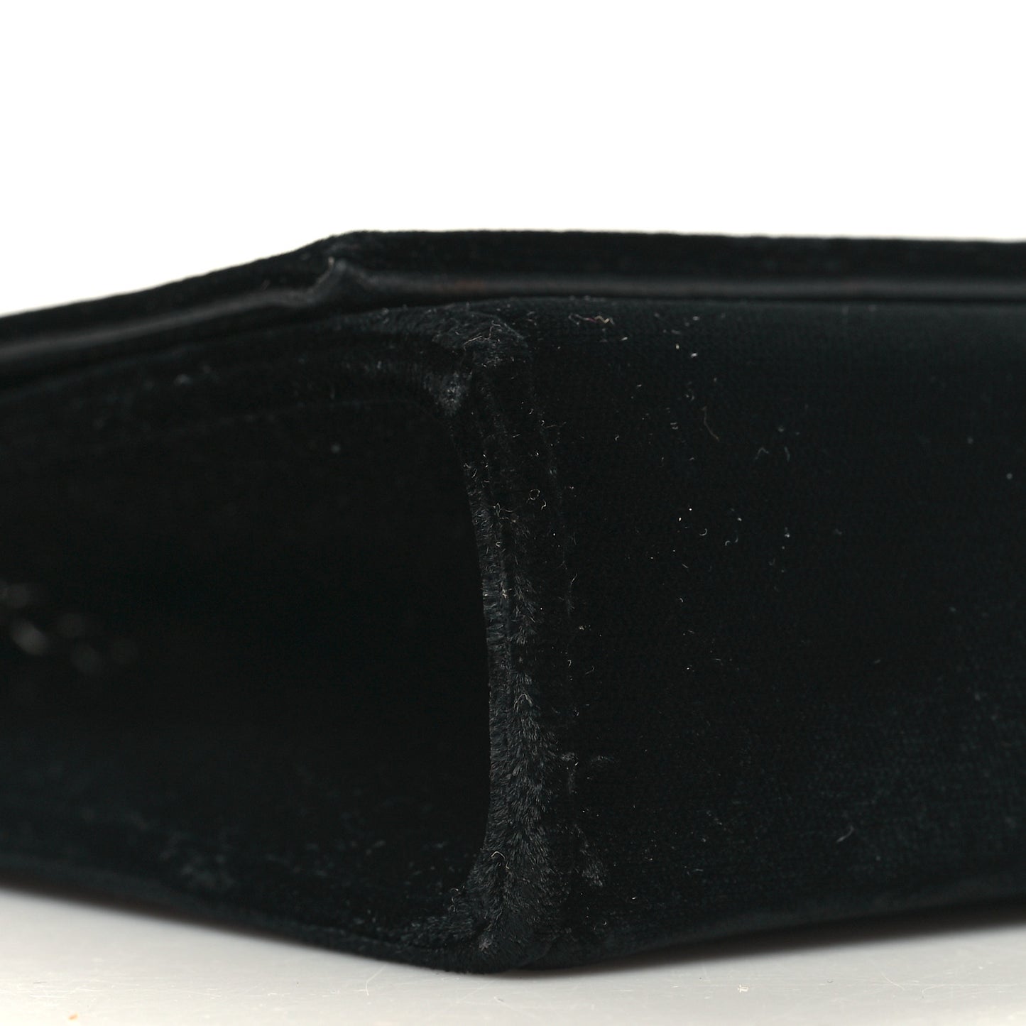 Velvet Crystal Monogram Kate Tassel Chain Wallet Black