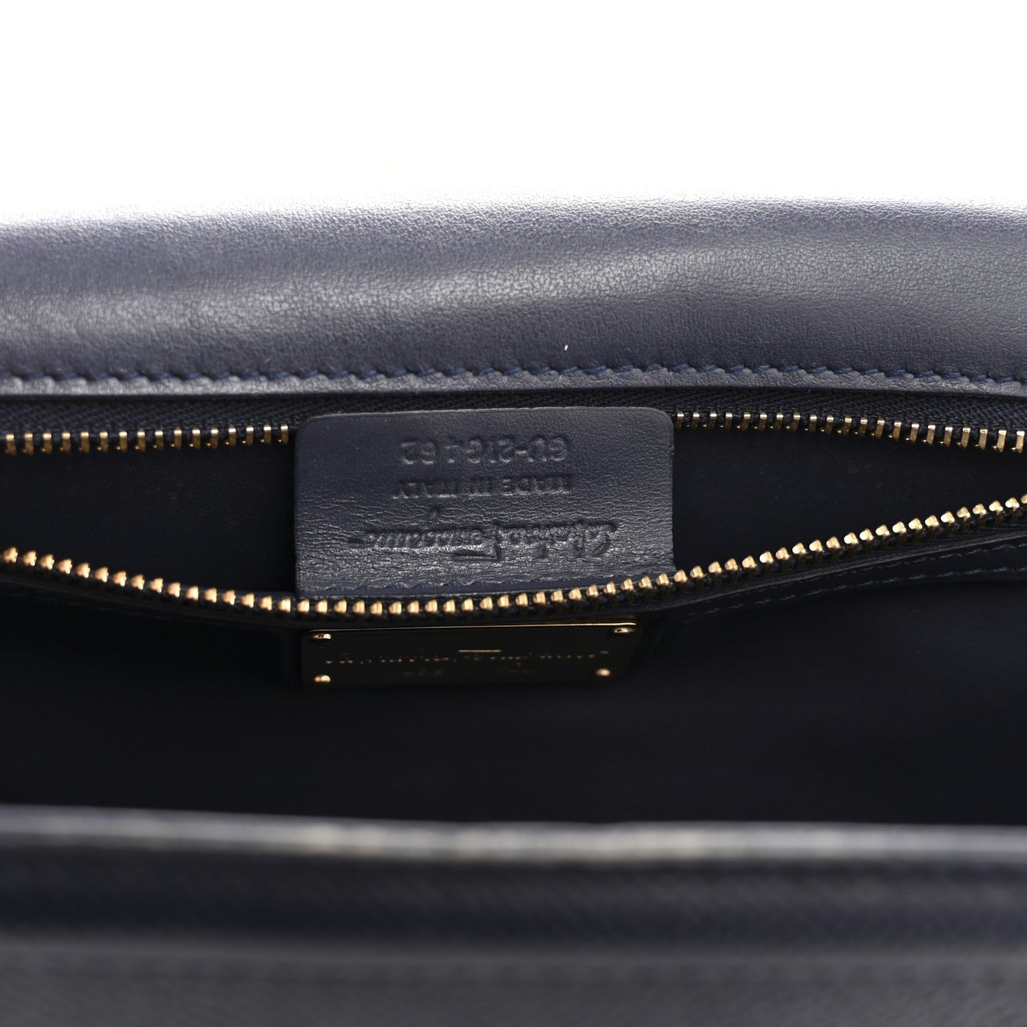 Printed Calfskin Ginny Shoulder Bag Navy