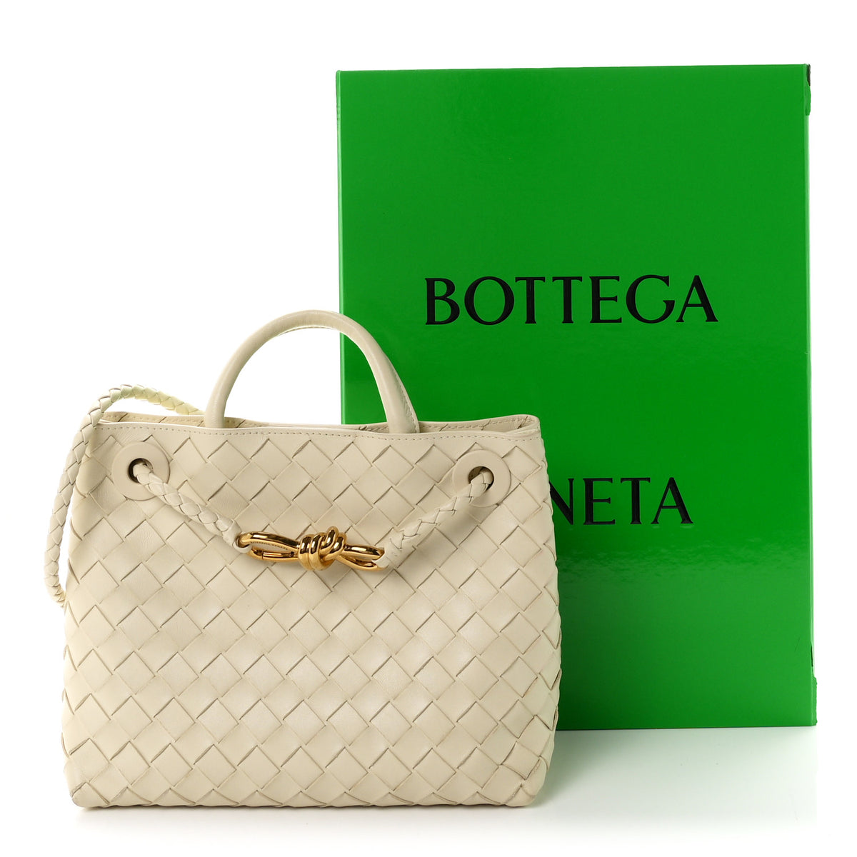 Bottega Veneta Nappa Intrecciato Small Andiamo Shoulder Bag Sea Salt 10 of 10