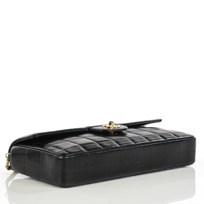 Chanel Lambskin Quilted East West Chocolate Bar Flap Black 4 of 8