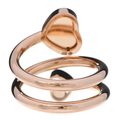 Chopard 18K Rose Gold Diamond Pave Happy Hearts Twist Ring 53 6.25 3 of 8