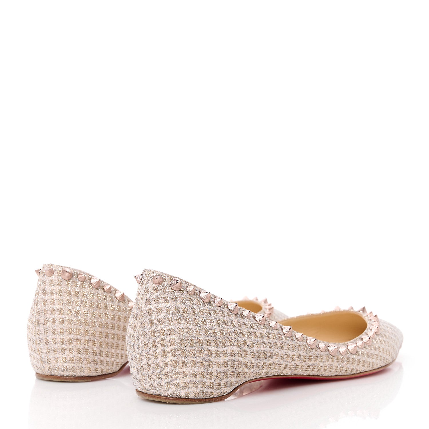 Christian Louboutin Lurex Irishell Flats 39 Nude 4 of 8