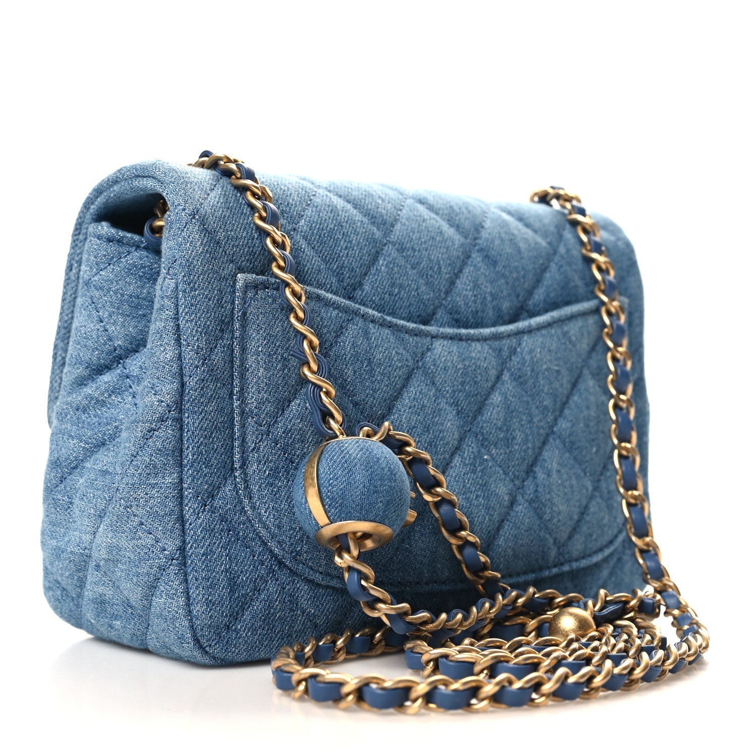 Chanel Denim Quilted Mini Pearl Crush Flap Blue 3 of 11