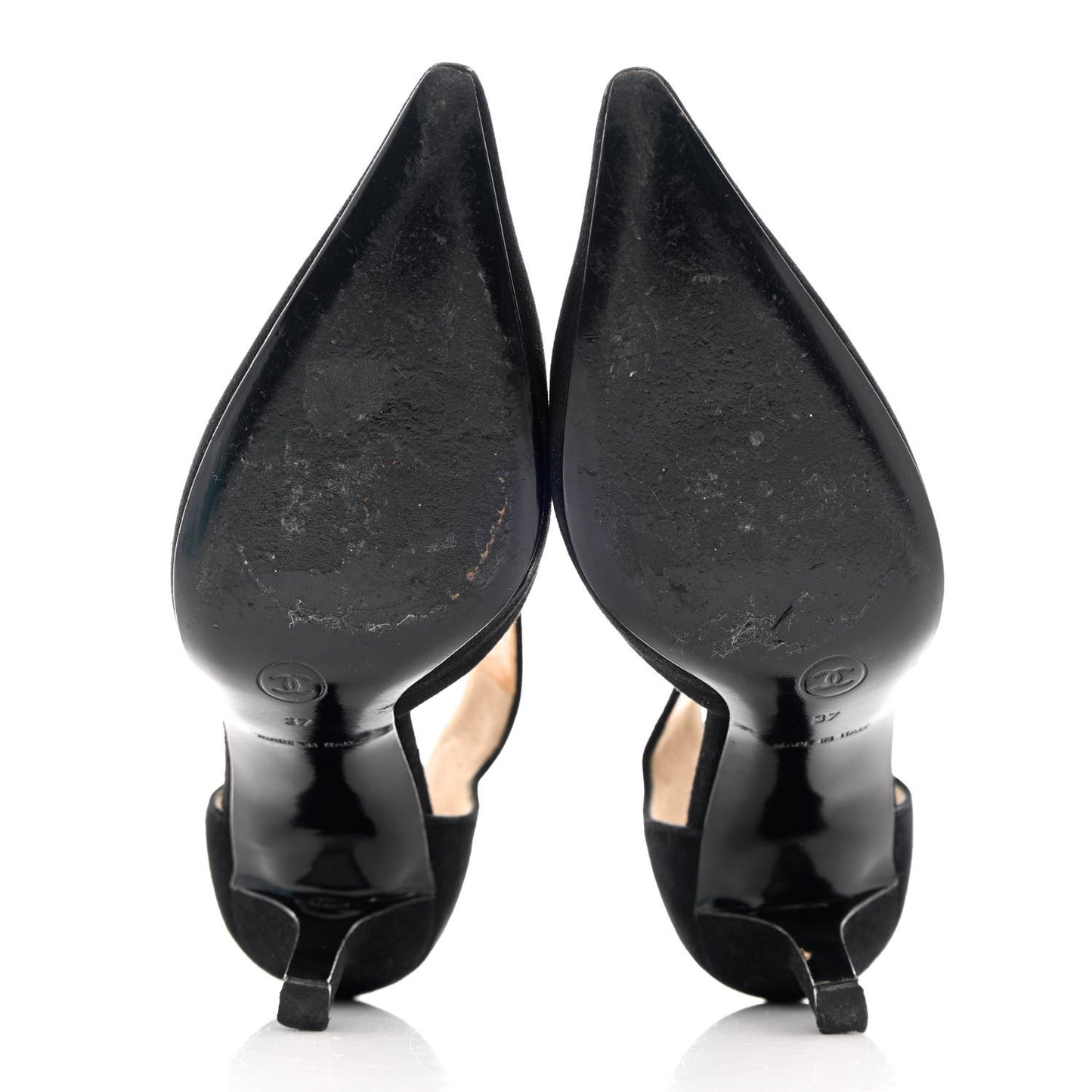 Suede CC Ankle Strap Pumps 37 Black