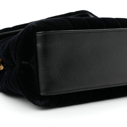 Saint Laurent Velvet Y Quilted Monogram Small Loulou Chain Satchel Black 9 of 10