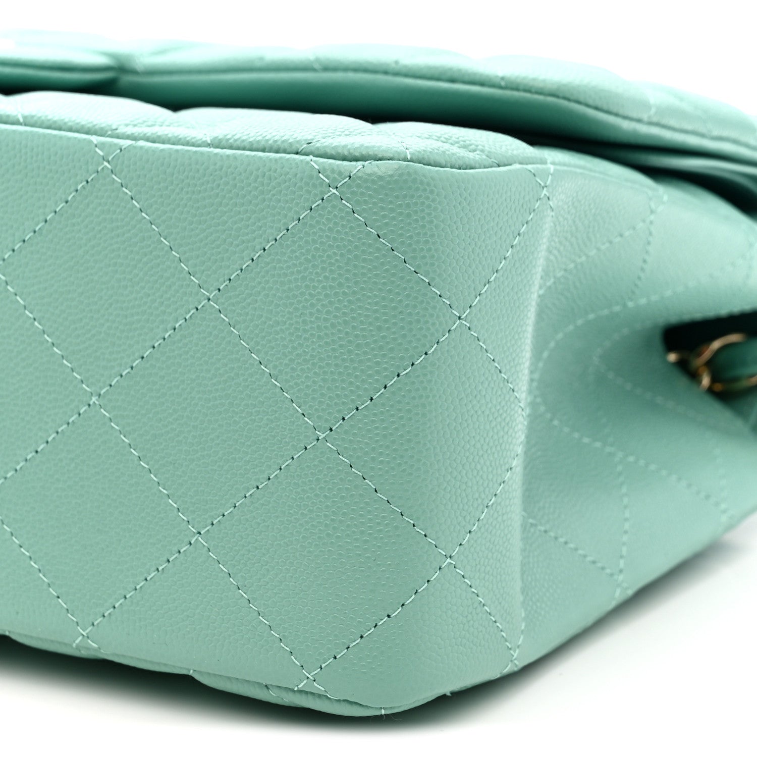 Chanel Caviar Quilted Jumbo Double Flap Light Green 11 of 12