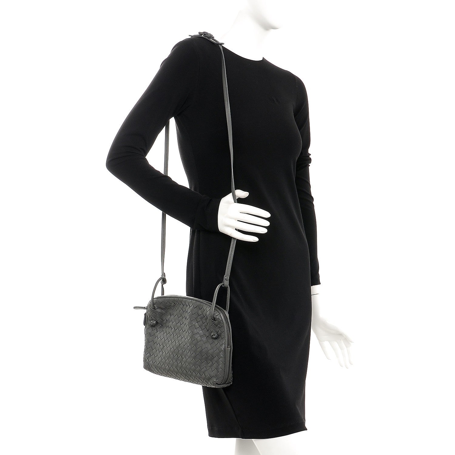 Bottega Veneta Nappa Intrecciato Pillow Crossbody Messenger Light Grey 2 of 15